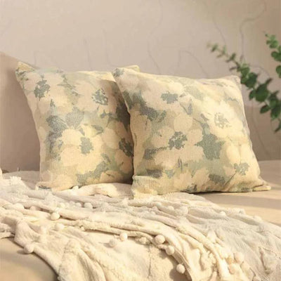 Greenery Elegance Printed Cushion Covers | Set of 2 | 16 X 16 Inches