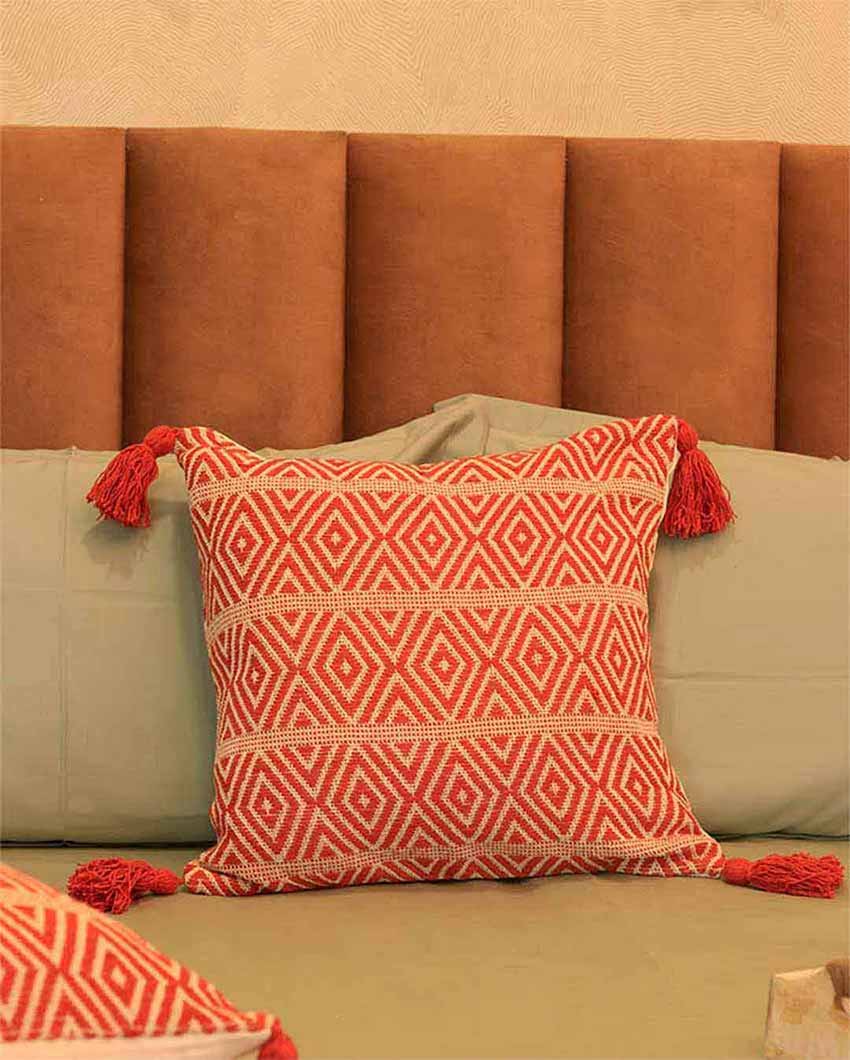 Ancestral Design Woven Cushion Covers | Set of 2 | 16 X 16 Inches