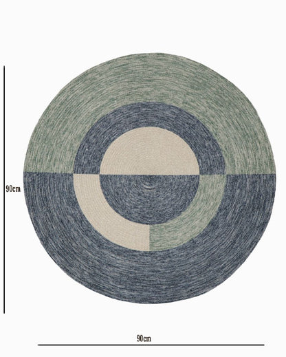 Vibrant Prints Round Cotton Rug | 35 inches