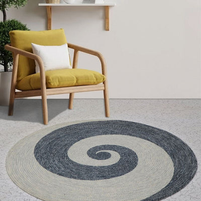 Round Cotton Rug with Bold Prints | 35 inches