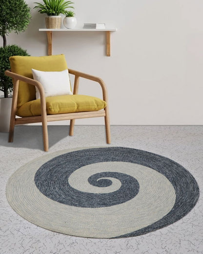 Round Cotton Rug with Bold Prints | 35 inches