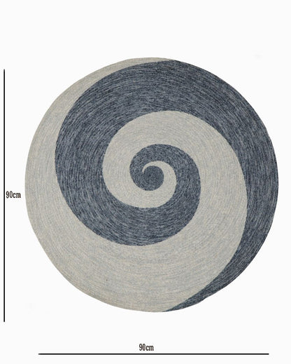 Round Cotton Rug with Bold Prints | 35 inches