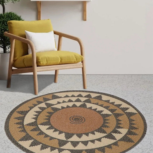 Soft & Stylish Printed Cotton Round Rug for Modern Homes | 35 inches