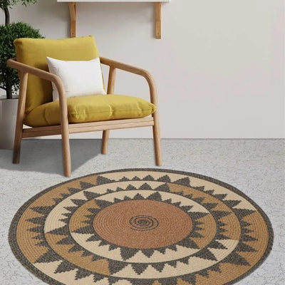 Soft & Stylish Printed Cotton Round Rug for Modern Homes | 35 inches