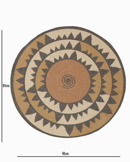 Soft & Stylish Printed Cotton Round Rug for Modern Homes | 35 inches