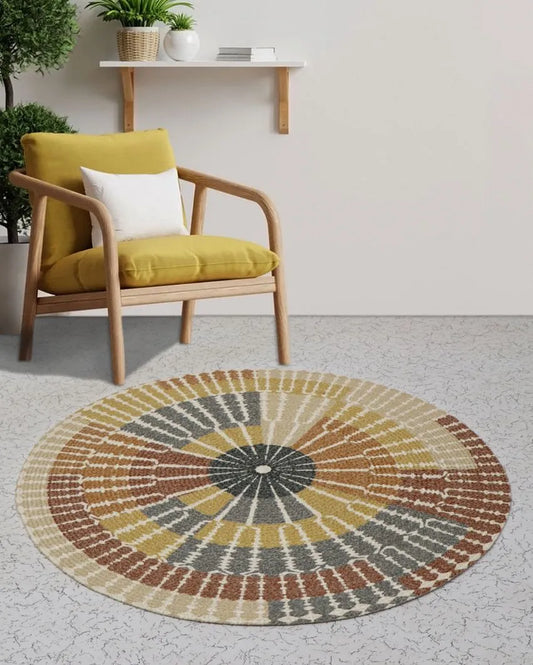 Boho Chic Printed Round Rug | 35 inches