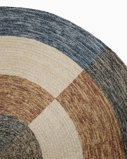 Colorful Harmony Round Cotton Rug with Trendy Patterns | 35 inches