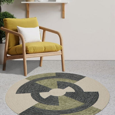 Modern Flair Round Rug in Printed Cotton for Contemporary Spaces | 35 inches