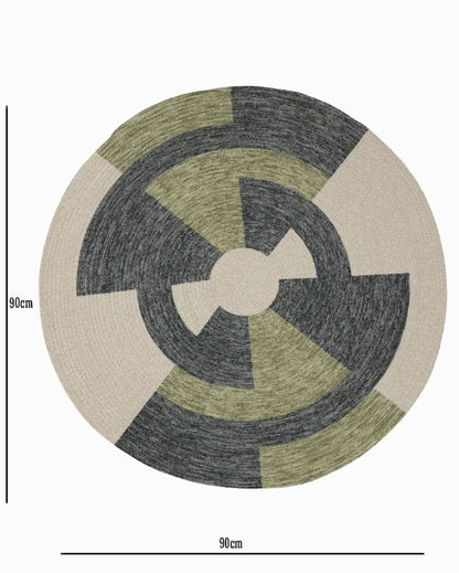 Modern Flair Round Rug in Printed Cotton for Contemporary Spaces | 35 inches