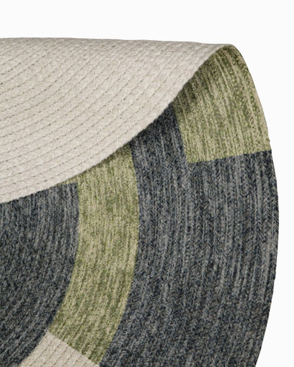 Modern Flair Round Rug in Printed Cotton for Contemporary Spaces | 35 inches