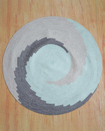 Sophisticated Prints on a Round Cotton Rug | 35 inches