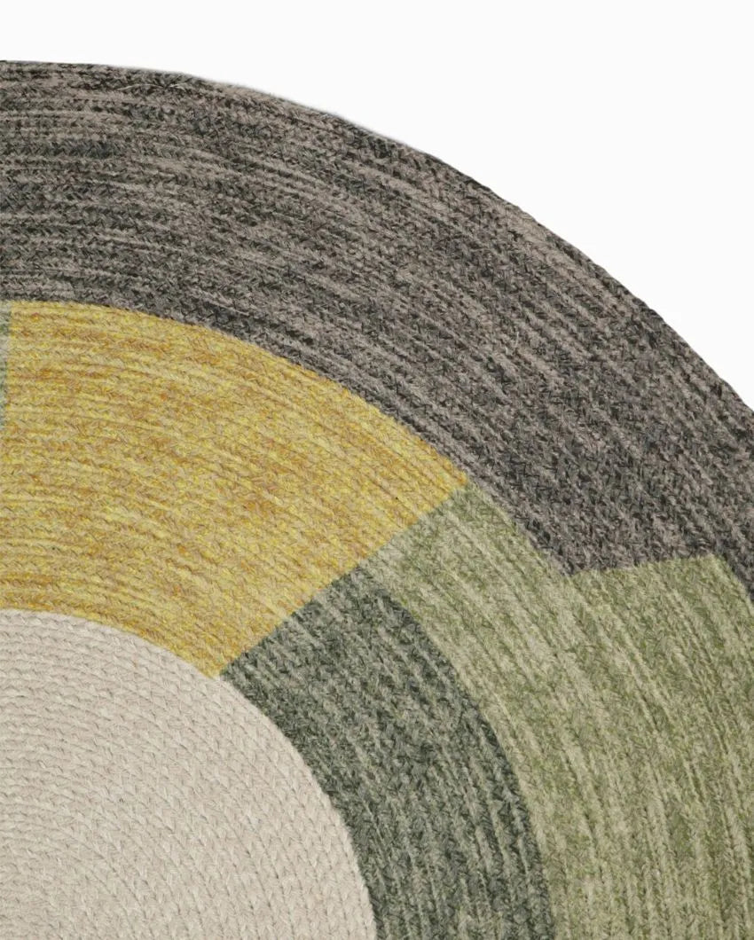 Classic and Contemporary Round Cotton Rug with Elegant Prints | 35 inches