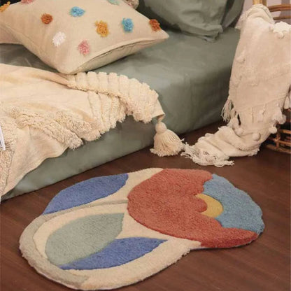 Beautiful Multicolor Tufted Flower Design Polyester Rug | 2.7x1.8 ft