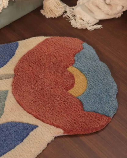 Beautiful Multicolor Tufted Flower Design Rug