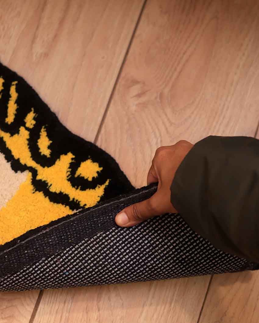 Cool Shoe Design Tufted Rug Yellow