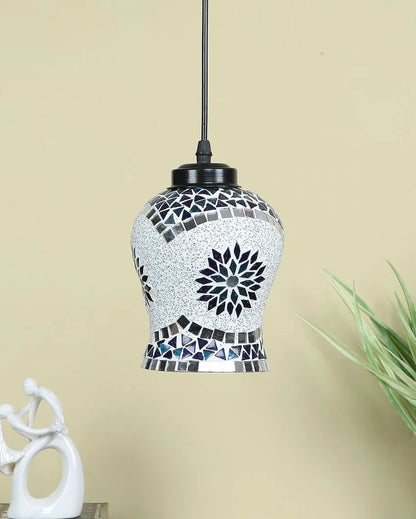 Turkish Design Mosaic Glass Hanging Lamp | 4.5 x 20 inches