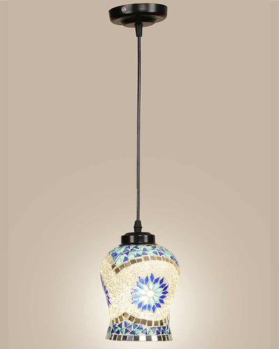 Turkish Design Mosaic Glass Hanging Lamp | 4.5 x 20 inches