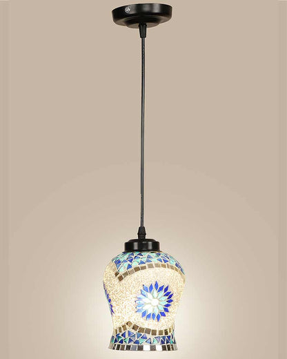 Turkish Design Mosaic Glass Hanging Lamp | 4.5 x 20 inches