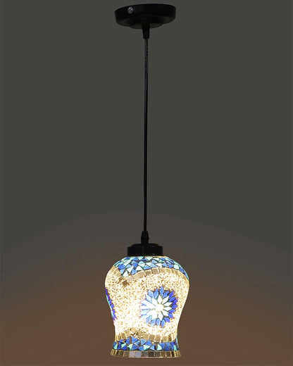 Turkish Design Mosaic Glass Hanging Lamp | 4.5 x 20 inches