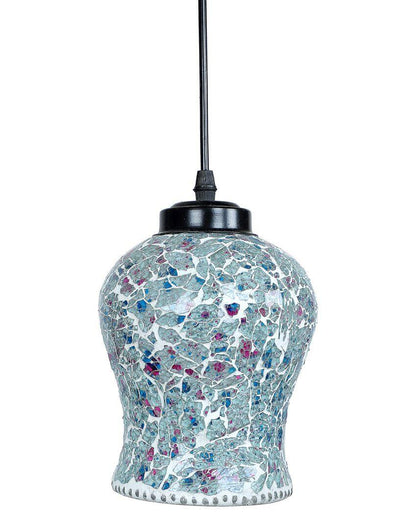 Colorful Crystal Stone Design Mosaic Glass Three Hanging Lamps | 10 x 20 inches