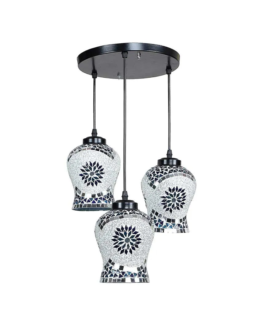 Turkish Design Mosaic Glass Three Hanging Lamps | 10 x 20 inches