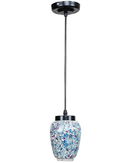 Retro Shell Style Multicolor Mosaic Glass Hanging Lamp | 4 x 20 inches