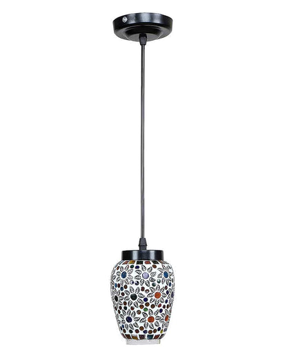 Floral Design Mosaic Glass Hanging Lamp | 4 x 20 inches