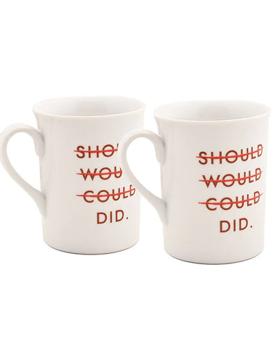 Printed Porcelain Coffee Mugs | Set of 2