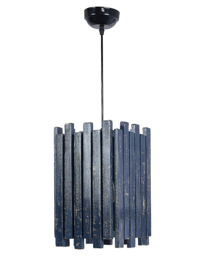 Unique Design Wall Hanging Lamp with Mango Wooden Shade | Bulb Not Included | 8 x 8 x 30 inches