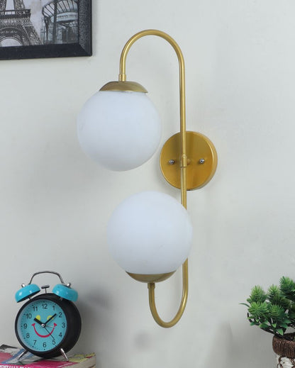 Classy Metal Wall Lamp with Glass Shade | Bulb Not Included | 6 x 7 x 20 inches