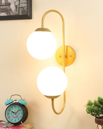 Classy Metal Wall Lamp with Glass Shade | Bulb Not Included | 6 x 7 x 20 inches