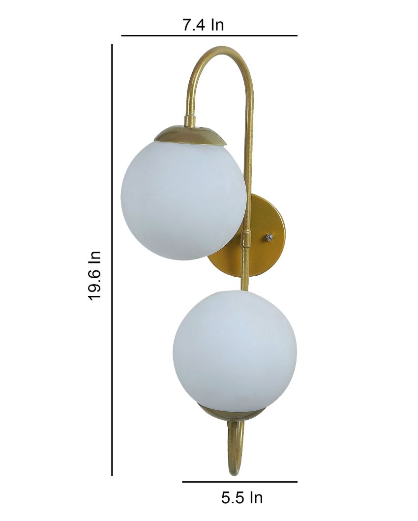 Classy Metal Wall Lamp with Glass Shade | Bulb Not Included | 6 x 7 x 20 inches