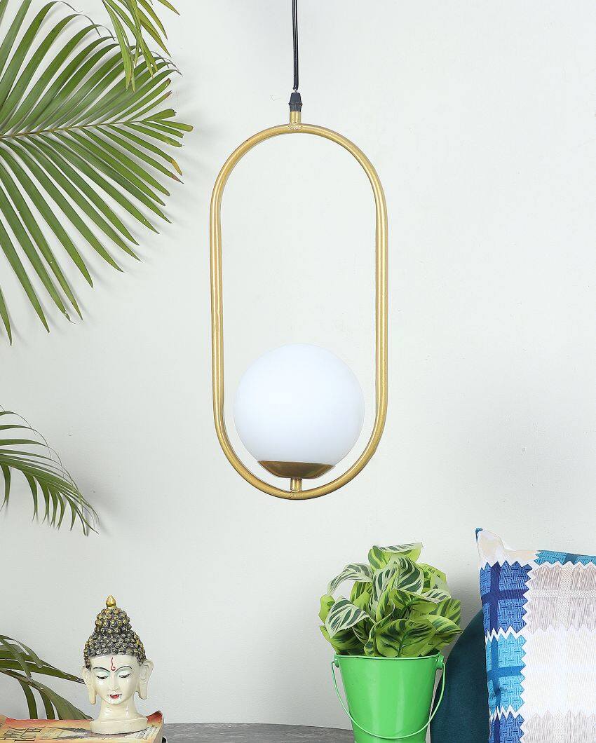 Unique Design Metal Wall Hanging Lamp with Glass Shade | Bulb Not Included | 8 x 6 x 38 inches