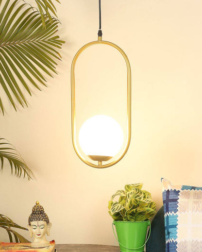 Unique Design Metal Wall Hanging Lamp with Glass Shade | Bulb Not Included | 8 x 6 x 38 inches