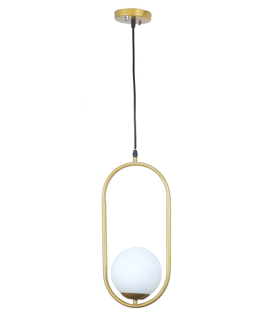 Unique Design Metal Wall Hanging Lamp with Glass Shade | Bulb Not Included | 8 x 6 x 38 inches