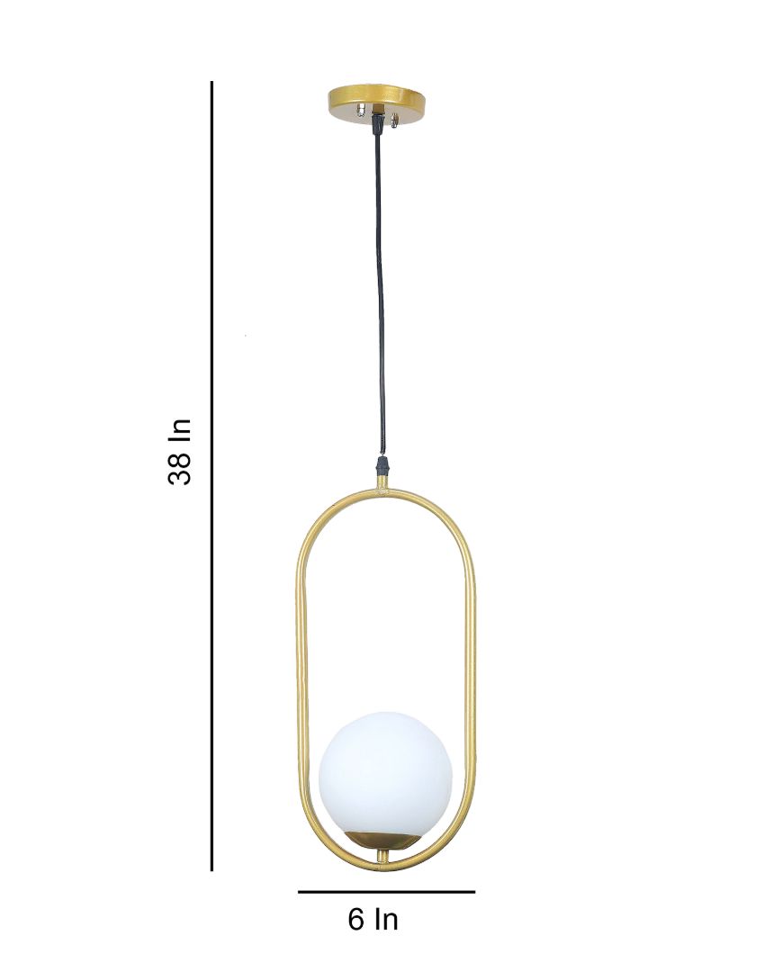 Unique Design Metal Wall Hanging Lamp with Glass Shade | Bulb Not Included | 8 x 6 x 38 inches