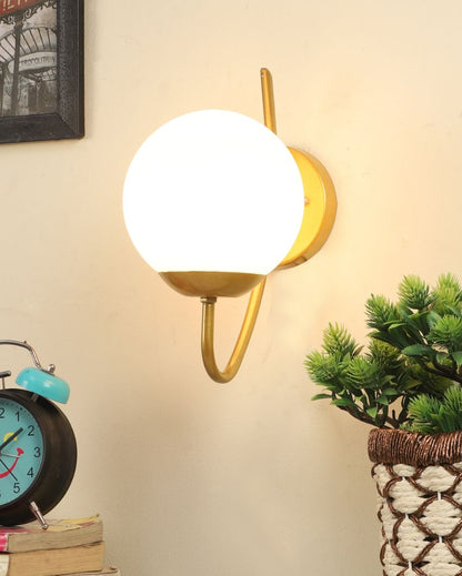 Charming Metal Wall Lamp with Glass Shade | Bulb Not Included | 6 x 7 x 10 inches