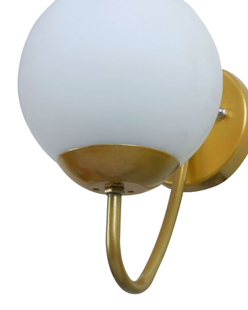 Charming Metal Wall Lamp with Glass Shade | Bulb Not Included | 6 x 7 x 10 inches