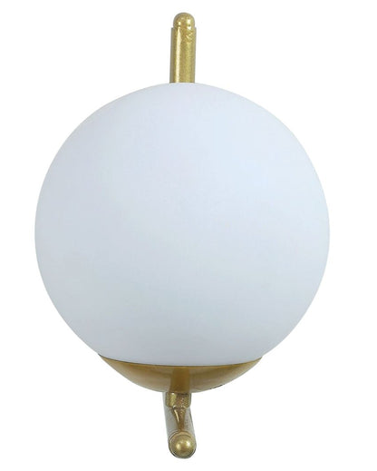 Homely Elegance Metal Wall Lamp with Milky White Glass Shade | Bulb Not Included | 6 x 8 x 7 inches