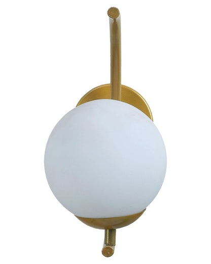 Full Moon Metal Wall Lamp with Milky White Glass Shade | Bulb Not Included | 6 x 9 x 12 inches