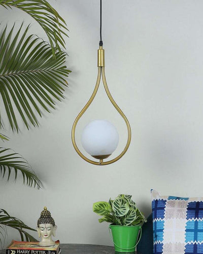 Sophisticated Metal Wall Hanging Lamp with Glass Shade | Bulb Not Included | 9 x 6 x 39 inches