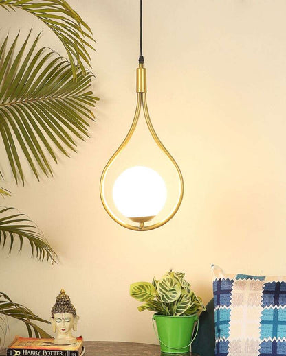 Sophisticated Metal Wall Hanging Lamp with Glass Shade | Bulb Not Included | 9 x 6 x 39 inches