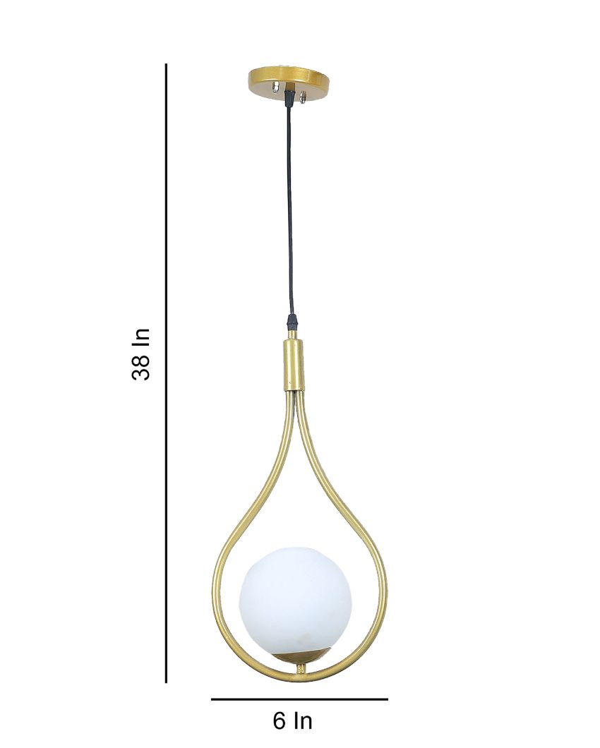 Sophisticated Metal Wall Hanging Lamp with Glass Shade | Bulb Not Included | 9 x 6 x 39 inches