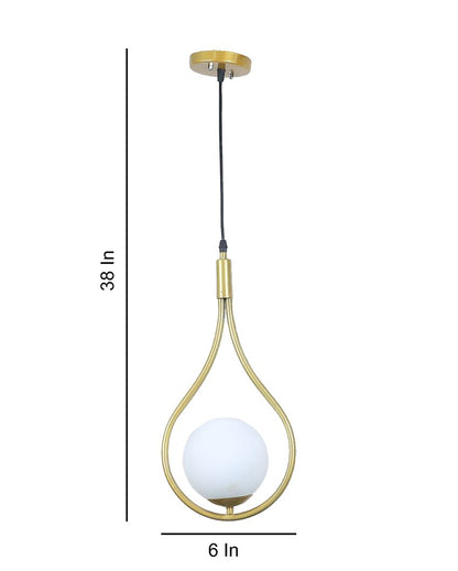 Sophisticated Metal Wall Hanging Lamp with Glass Shade | Bulb Not Included | 9 x 6 x 39 inches