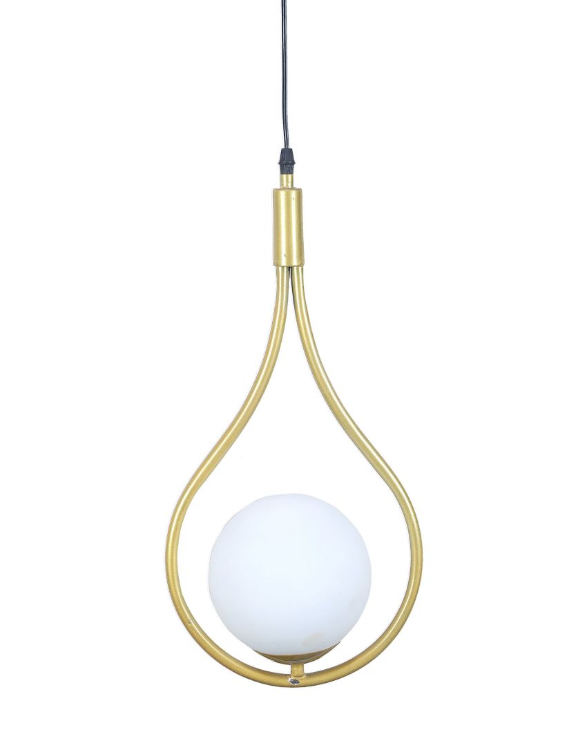 Sophisticated Metal Wall Hanging Lamp with Glass Shade | Bulb Not Included | 9 x 6 x 39 inches