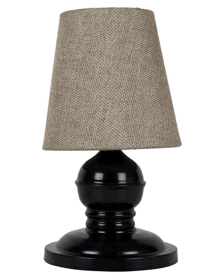 Refined Craftsmanship Mango Metal Base Table Lamp with Cotton Shade | Bulb Not Included | 6 x 6 x 11 inches