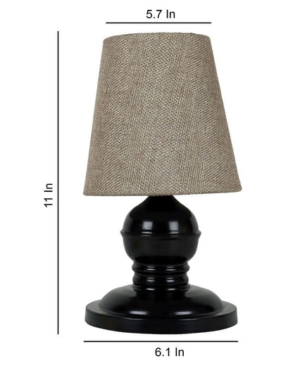 Refined Craftsmanship Mango Metal Base Table Lamp with Cotton Shade | Bulb Not Included | 6 x 6 x 11 inches