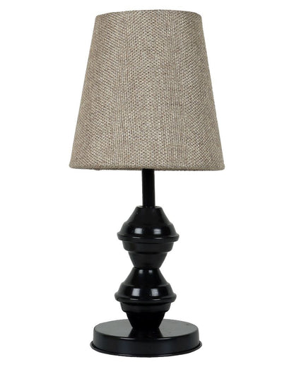 Chic Styling Craftsmanship Mango Metal Base Table Lamp with  Cotton Shade | Bulb Not Included | 6 x 6 x 13 inches