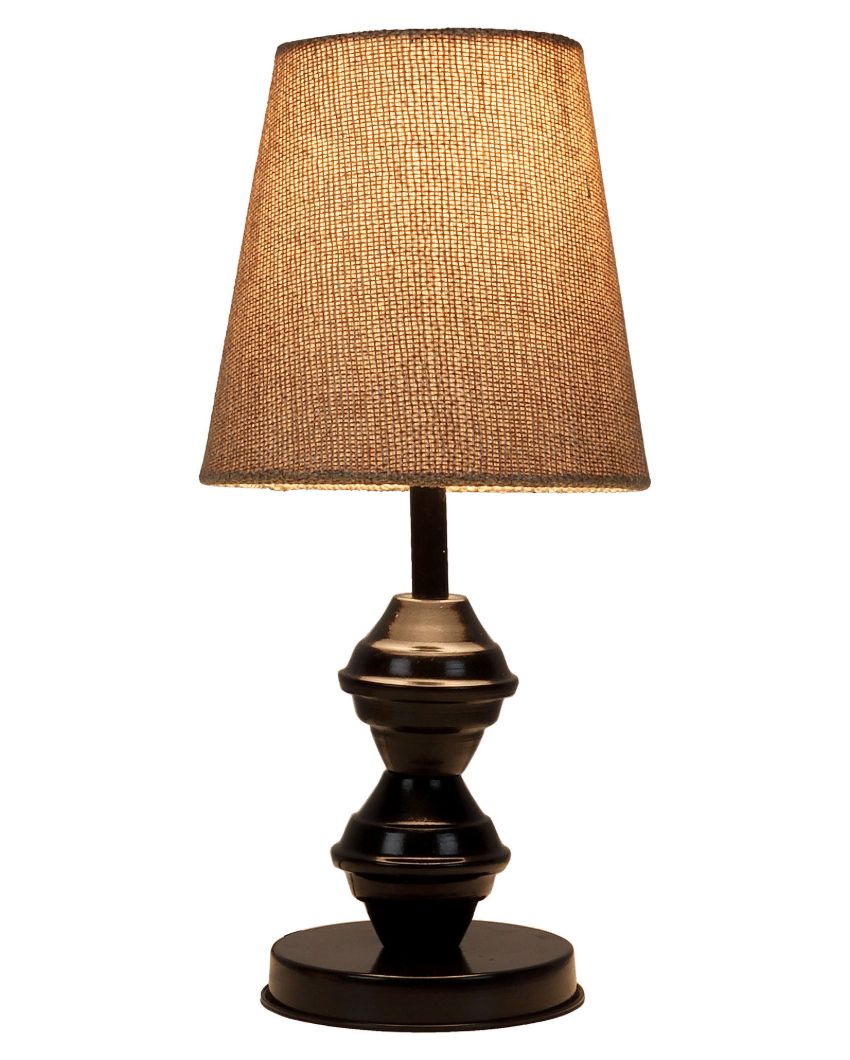 Chic Styling Craftsmanship Mango Metal Base Table Lamp with  Cotton Shade | Bulb Not Included | 6 x 6 x 13 inches