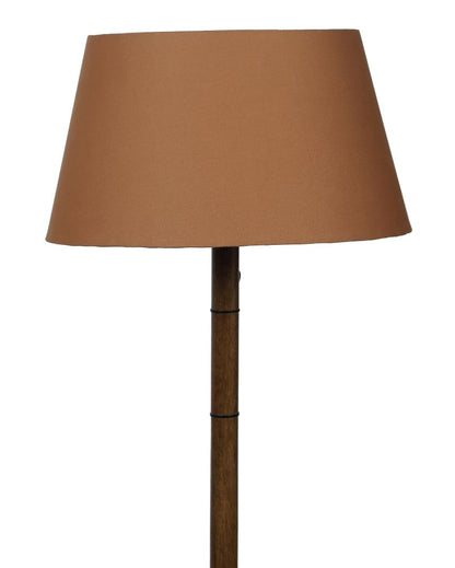 Table Design Mango Wood Base Floor Lamp with Cotton Shade | Bulb Not Included | 18 x 14 x 50 inches